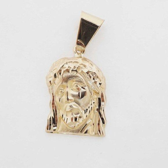 14k Estate Yellow Gold Jesus Charm Pendant Men Fathers Day 7.30g